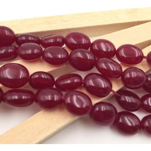 8x10mm Natural Stone Red Rubies Oval Jades Jaspers Loose Beads for Jewelry Making DIY Necklace Bracelets Accessories 15inch A299