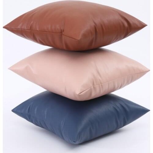 Imitation Leather Decorative Pillow Case 30x50/40x40/45x45/50x50/60x60CM Sofa Cushion Cover Home Hotel Car Throw Pillow Cover