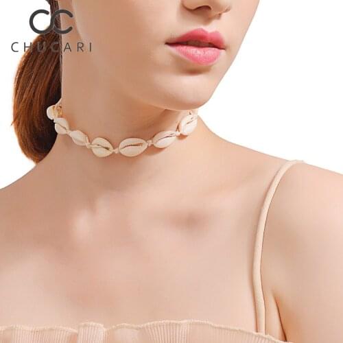 CHUCARI New White Rope Chain Necklace Natural Seashell Bracelets Conch Choker Collar Necklaces Shell Bangle Summer Beach Gift