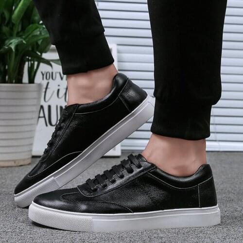 Spring Autumn White Shoes Men Genuine Leather Casual Shoes Male Flat Lce-up Business Fashion Man Flat Shoes Footwear Sneakers