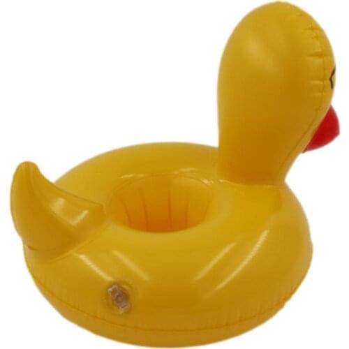 Duckling Cup Holder inflatable Floating Beverage Coaster Swimming Pool Float Bathing pool Toy Party Decoration Bar Coasters