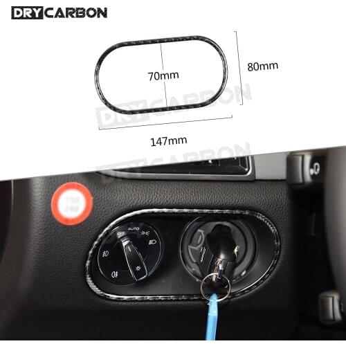 For Porsche Macan 2015-2018 Carbon Fiber Interior Headlight Switch Button Trim Frame Cover Stickers Car Accessories