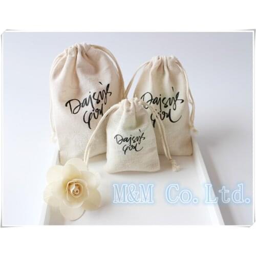 Customized Logo cotton pouch gift Bags wedding Gift bags Jewelry gift pouch Free Shipping