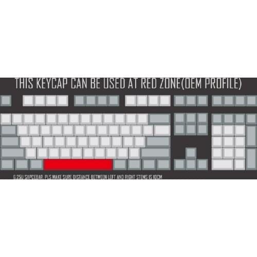 SpaceBar Keycap PBT Five Sides Dye-Subbed 6.25U OEM Profile Keyboard Spaceship Drop shipping