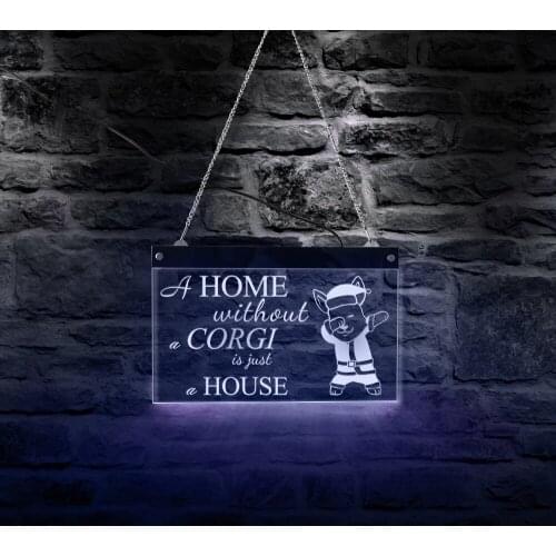 Cute Corgi LED Neon Light Sign Animal Cartoon Acrylic Hanging Decor Board Lovely Christmas Dog Display Pet Logo Lamp Kids Gift