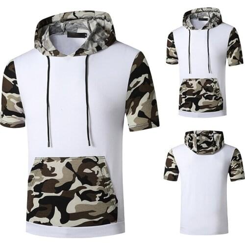 Mens Hoodie,Casual Camouflage Print Hooded Sweatshirts Teen Boys Drawstring Shirt Blouse