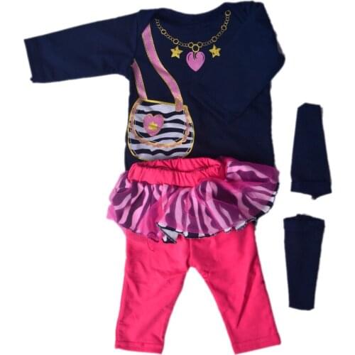 22-23Inch Doll Clothes For Girl Suit Reborn Baby Dolls Bib Shirt Pants Socks Looks Like Real Baby Clothes Sets Baby Accessories