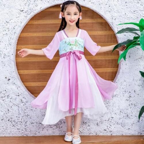 Baby girls dress 3-17T kids embroidery flower Princess dress teenage short sleeve summer chiffon princess dress costumes clothes