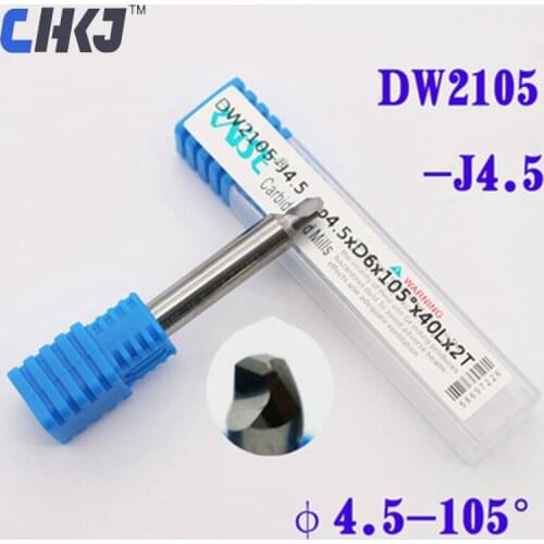 CHKJ DW2105-J4.5 sharp positive tungsten steel double groove small head flat drill φ4.5x D6x105°x40x2T end mill