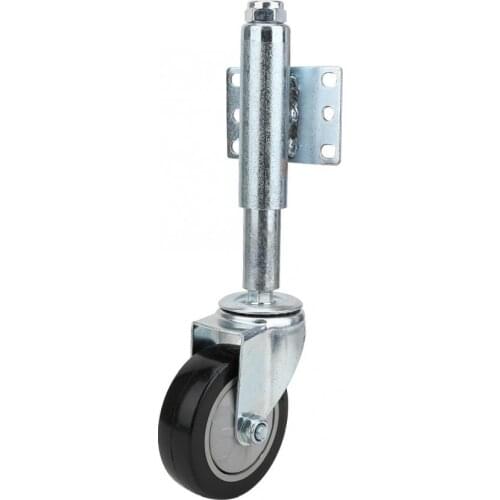 4-in Door Spring Loaded Wheel Black Spring Casters PVC Wheel Castor 120kg Maximum Load