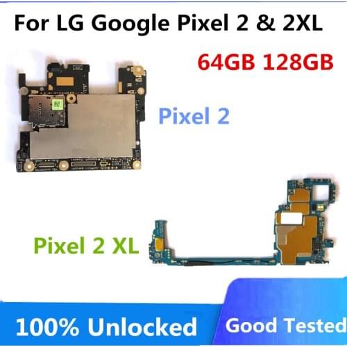 Full Unlocked For LG Google Pixel 2 / Pixel 2 XL Motherboard Original Logic Board For LG Google Pixel 2/2XL Mainboard 64gb 128gb
