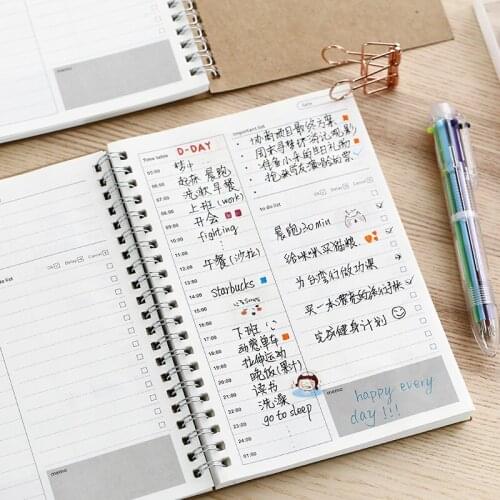 Agendas 2020 2021 Planner A5 Kraft Spiral Notebooks Diary Weekly Monthly Plan Organizer Schedule Office Supplies Stationery