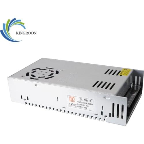 KingRoon 24V 15A 360W Power Supply Transformer AC DC Universal Regulated Electronic Driver with Temperature for 3D Printer KP3S