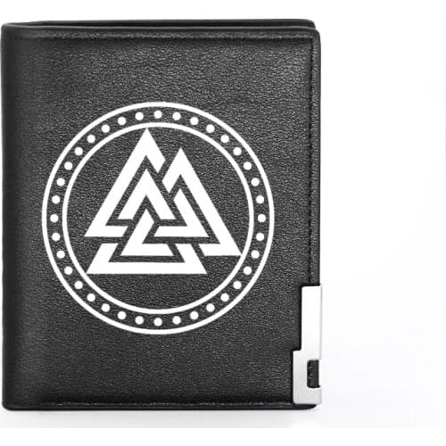 Norse Mythology Vikings Leather Men Wallet Classic Credit Card Holder Short Purse