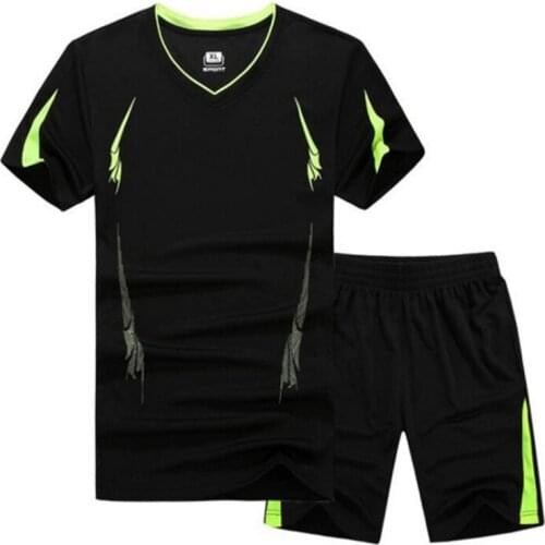 Male Breathable Casual T Shirts +Shorts Mens Tracksuits Sportswear Size 6XL 7XL 8XL 9XL Summer Quick Dry Sporting Suit Sets