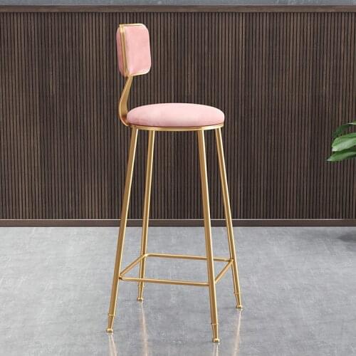 Nordic light luxury bar chair ins simple net red bar stool front desk cafe restaurant leisure back high stool