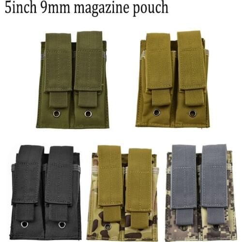 Tactical Molle 9mm Pistol Magazine Pouch Dual Double Mag Holster for Glock M9 1911 SIG G2C Cartridge PouchAttachment Package