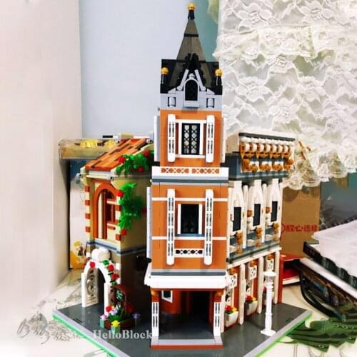 IN stock 16026 Streetview The MOC Afternoon Tea Restaurant Model Building Blocks Assembly Bricks Toys Kids Christmas Gift