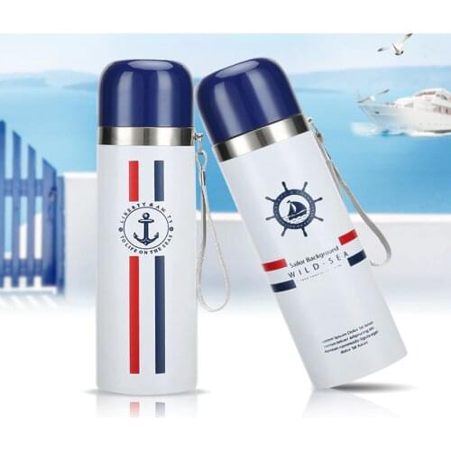 Navy Style Vacuum Thermos Bottle For Water Stainless Steel Vacuum Flask Insulated Bottle Container,outdoor Travel Cup,bpa Free