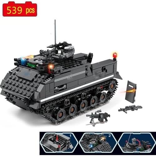 WW2 Military Series World War II City Police SWAT Armored Vehicle DIY Model Building Blocks Toys Gifts