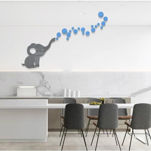 WS69 Elephant bubble American childrens room wall sticker baby bedroom acrylic 3D cute childish cartoon wall stickers
