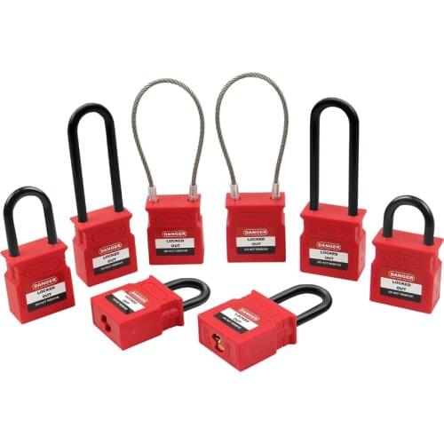 Lockey Upgrade ABS Security Padlock Insulation Nylon Plastic Shackle Maintain Safety Lockout Padlock Lock Loto Tagout