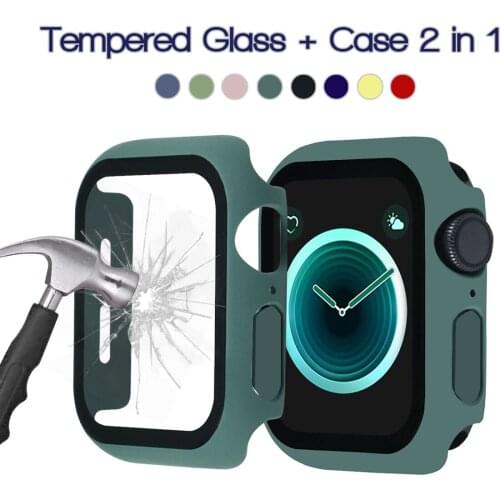 Screen Protector case For Apple Watch 44mm 40mm iWatch 5 4 3 42mm 38mm Tempered Glass+cover bumper for apple watch Accessories
