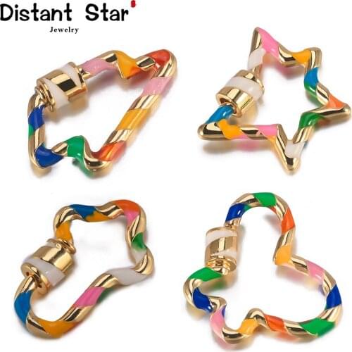 Distant Spiral Lock Clasps Trendy DIY Hanging Chain Pendants Jewelry Enamel Carabiner Accessories Necklace Bracelet Hand Making