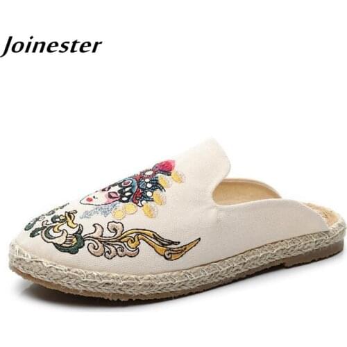 Women Fashion Summer Slippers Flat Sandals Ladies Moccasin Casual Shoes Round Toe Slingback Sandal Mules Retro Loafers Flats