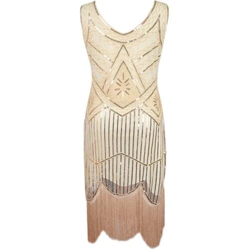 083 Hot Women Vintage 1920s Sheath Sequin Art Deco Flapper Sleeveless Stage Show Costume Black Bodycon Party Dress