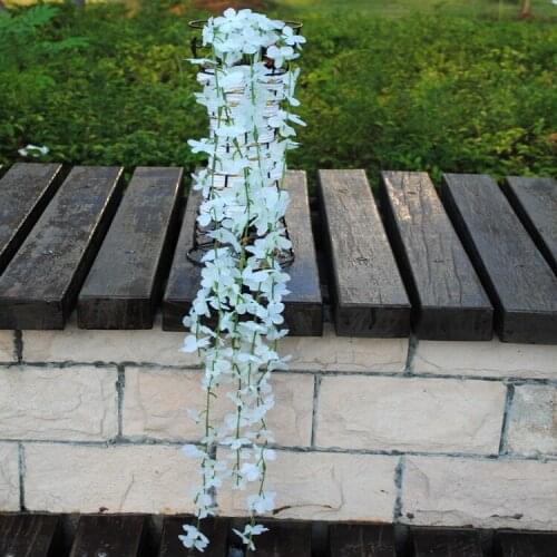 1 Pcs Wedding Decor Artificial Silk Wisteria Flower Vines Hanging Rattan Bride Flowers Garland