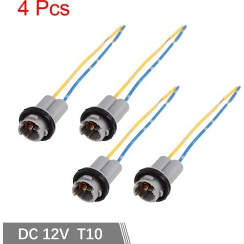 X Autohaux 2Pcs Waterproof T10 W5w Car Led Smd Light Wire Harness Socket Holder Connector DC 12V