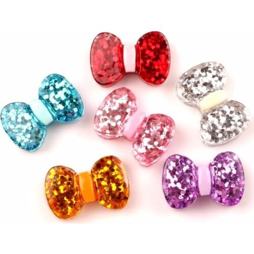 30Pcs Mixed Resin Bling Bowknot Decoration Crafts Kawaii Cute Flatback Cabochon Embellishments For Scrapbooking DIY Accessories
