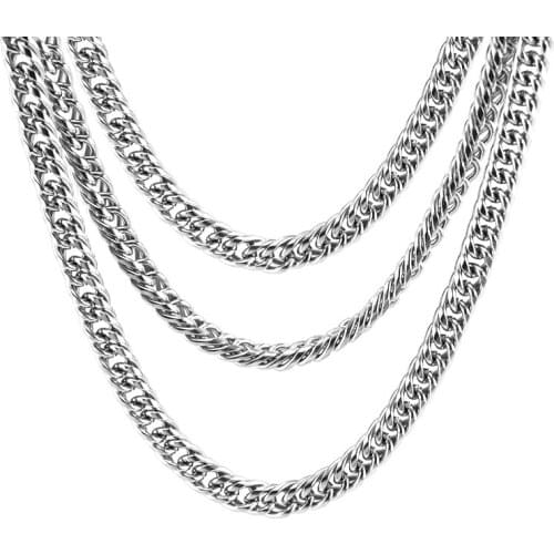 100% Stainless Steel Snake Chain Making Jewelry 7mm Metal Double Loop Cable Chain Mens Jewelry Top Quality Wholesale 5pcs