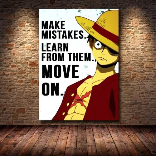 Anime Luffy Quote Cartoon TV Series Character HD Printing Canvas Painting Living Room Decoration Painting