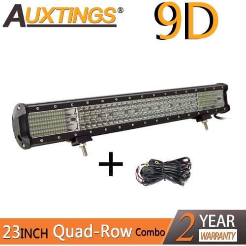 Auxtings 23inch 570w 23'' quad rows movable bracket Led work light high power 9D LED light bar offroad 4x4 car light 12V 24V