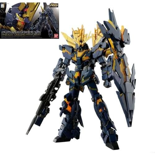 BANDAI RG 1:144 Unicorn Gundam 02 Banshee Norn Model Kids Assembled Toy Robot Japanese Anime Action Figure Puzzle Gifts For Boys