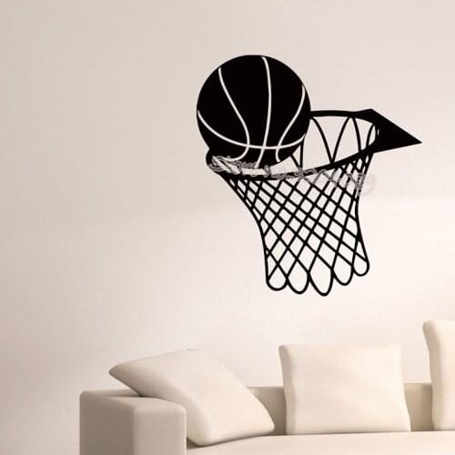 Basketball Hoop wall decal Sports Kids Room Nursery Murals ball in basket decor vinyl wall sticker gym Poster wallpaper EA251
