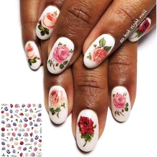 CA SERIES pink red rose CA-461 3d nail art stickers decal template diy nail tool decorations