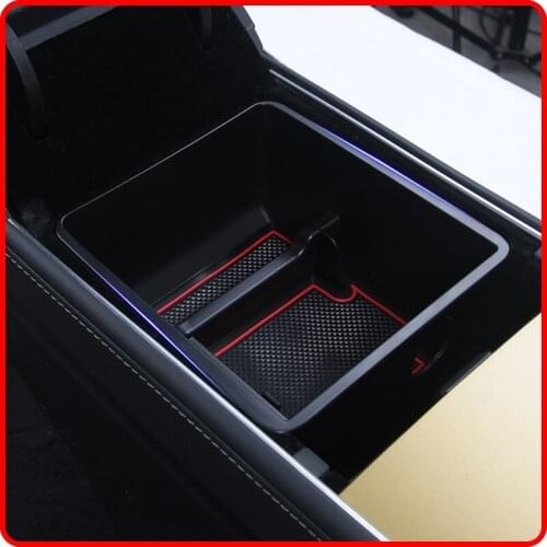 For Tesla Model Y 2021 Central Armrest Storage Box With Usb Charging Port
