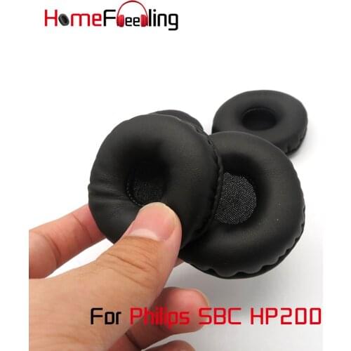Homefeeling Ear Pads For Philips SBC HP200 Earpads Round Universal Leahter Repalcement Parts Ear Cushions