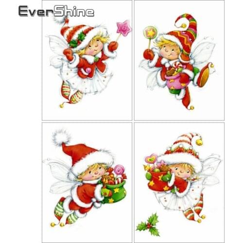 EverShine 5D Diamond Embroidery Full Square Drill Portrait Mosaic Kits Diamond Painting Angel Cross Stitch Christmas Needlework