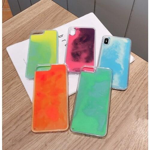 Noctilucent Quicksand Phone Case For iPhone 8 7 6 6s Plus Hard PC Shockproof Cover For iPhone X XR XS max Protective Shell
