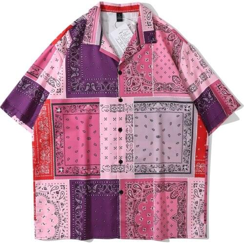 Hort Sleeve Shirt Printing Eco Friendly Hawaiian Shirts For Men Mens Paisley Bandana Shirts