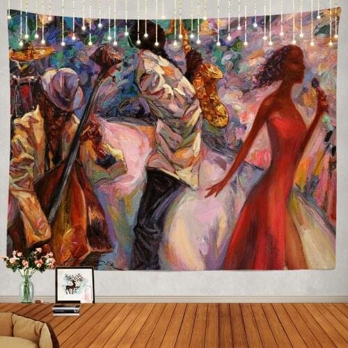 Jazz Singer Club Custom Tapestry Decorations Yellow