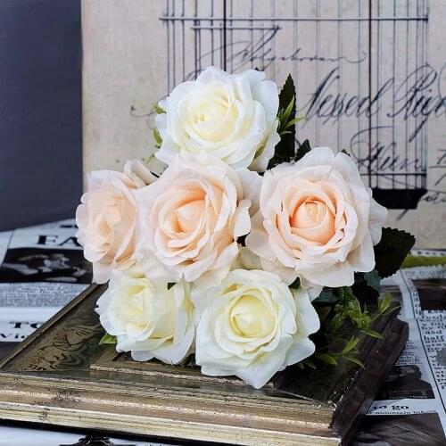 Artificial Flowers Silk Camellia Peony Mini Wedding Flower Bouquet Hydrangea for Home Party Decoration Indoor