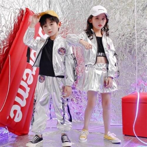 Stage Performance Clothing Hiphop Jazz Dance Outfit Clothing for Girls Shining Street Fashion Evening Party Kids Costumes