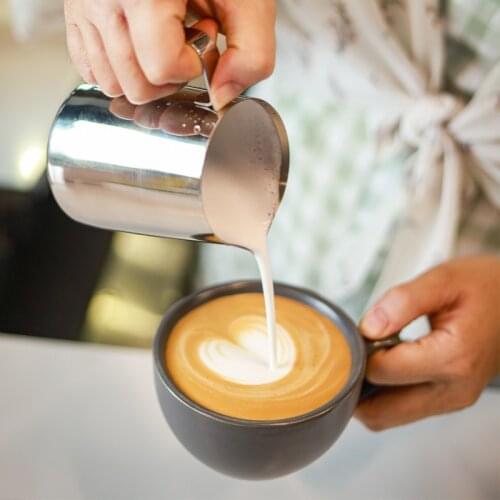 12oz/350ML Stainless Steel Frothing Pitcher Craft Espresso Coffee Barista Latte Cappuccino Milk Cream Cup Frothing Jug Pitcher