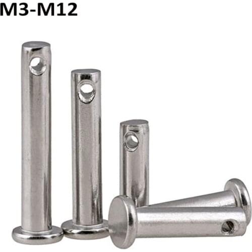 M3 M4 M5 M6 M8 M10 M12 304 Stainless Steel Shaft Flat Head With Hole Cylindrical Pin Positioning Pin