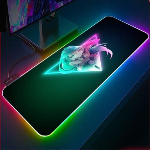 Mairuige RGB Anime Girl Kawaii Best Selling Gaming Accessories Mouse Pad Xxl LED Table Mat Can Be Customized 40x90